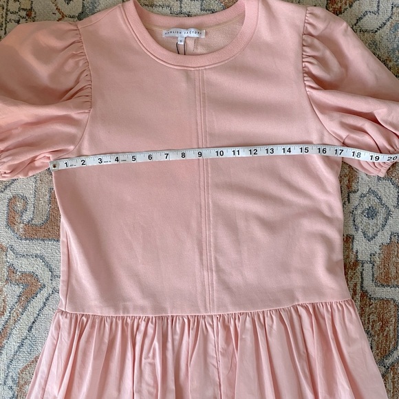 NWT English Factory Size Small Puff Shoulder Mixed Media Minidress Pink - Picture 9 of 9